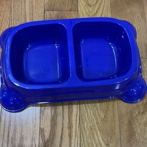 Forever Pals Blue Large 0.6 Quart Double Section Pet Bowl, NWT